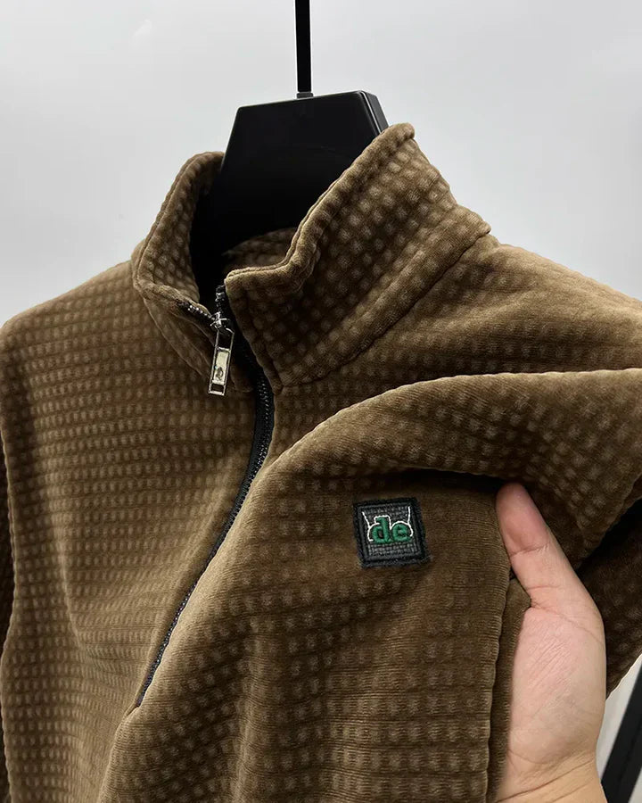 Heren Trui | Half-Zip Coltrui | Dubbelzijdig Plush & Gevoerd | Polyester & Spandex