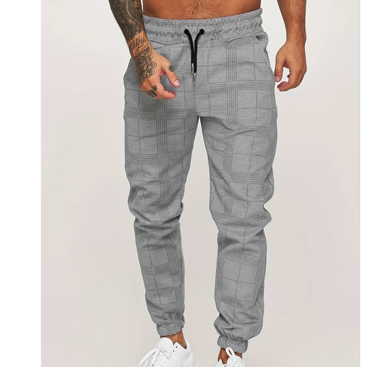 Heren Joggingbroek | Geruit Design | Casual Kleding | Zachte Stof