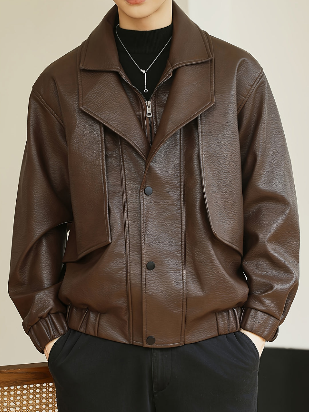 Heren Jas | Oversized | Met Brede Kraag | Lente