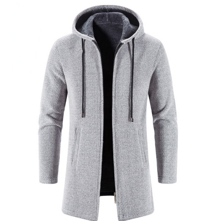 Vest Heren | Warme Lange Cardigan | Met Capuchon | Rits Sluiting