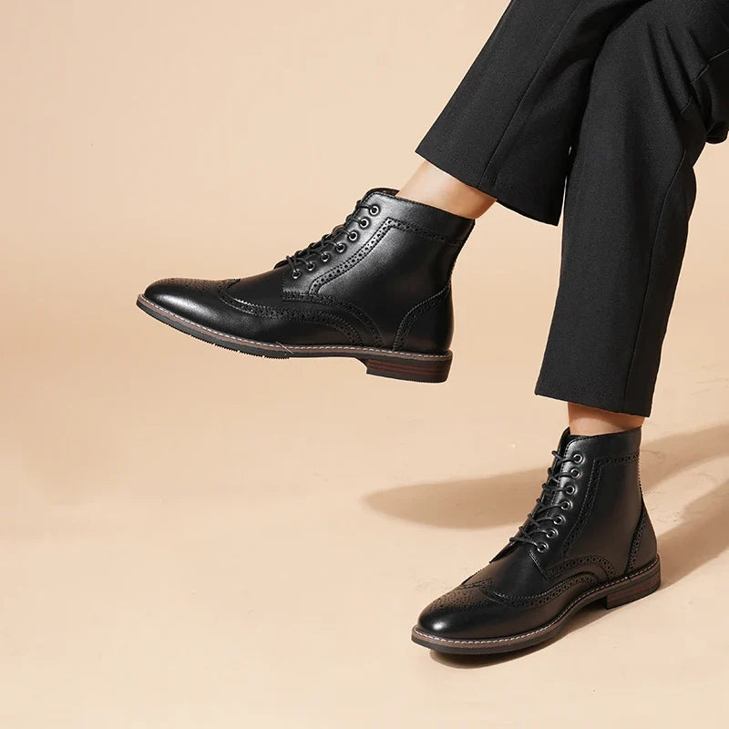 Heren | Laarzen | Italiaans Design | Hoog Model & Vetersluiting