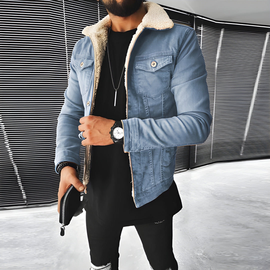 Winterjas Heren | Warm & Casual met Borstzakken | Denim Jas