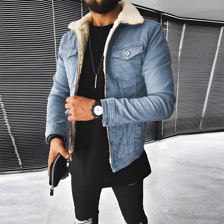 Winterjas Heren | Warm & Casual met Borstzakken | Denim Jas