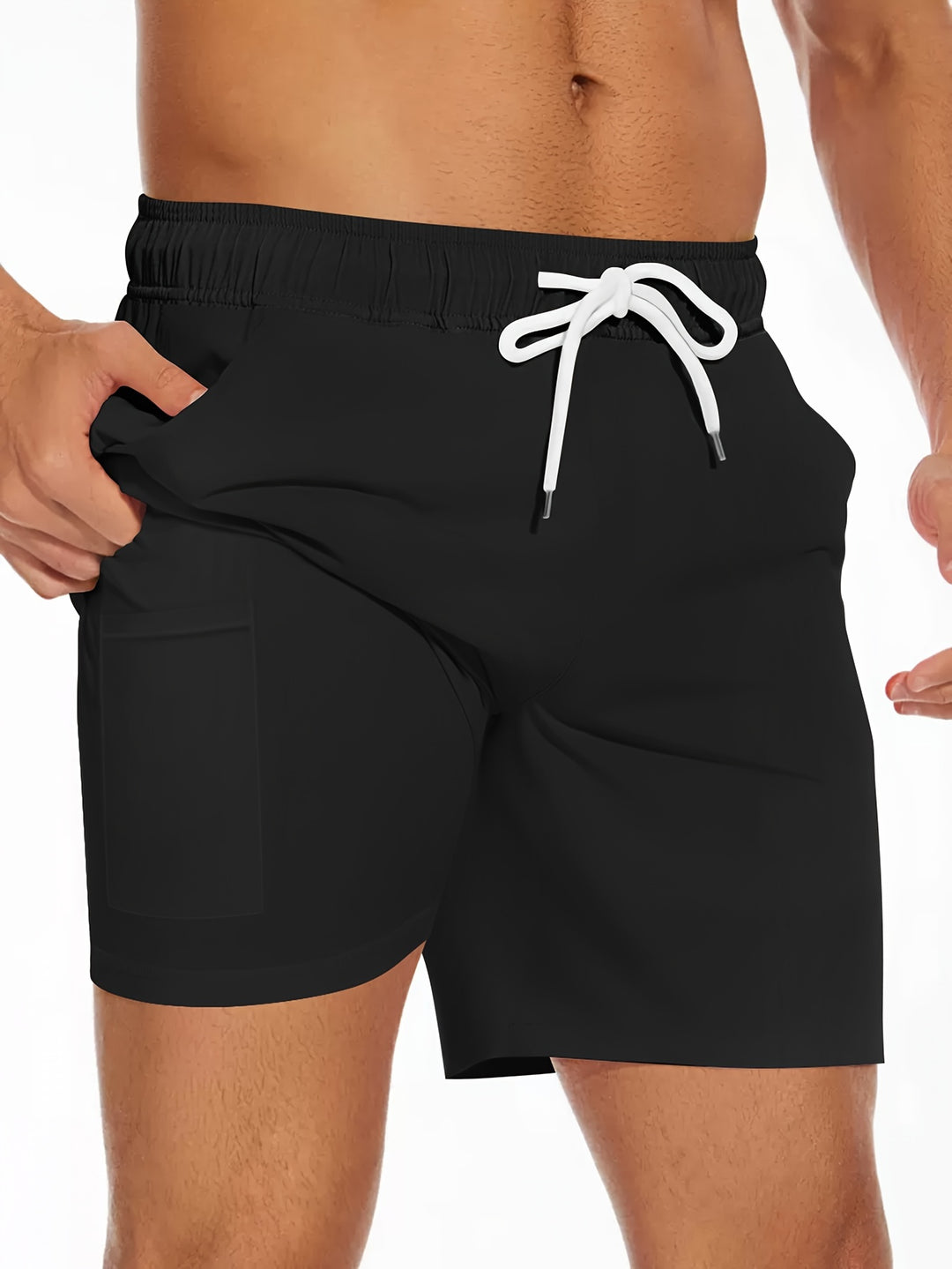 Heren Boardshorts | Effen Kleur & Casual | Met Trekkoord en Zakken