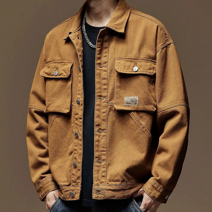 Heren Cargo Jack | Denim Look | Losse Pasvorm & Comfort | Voorjaar & Herfst