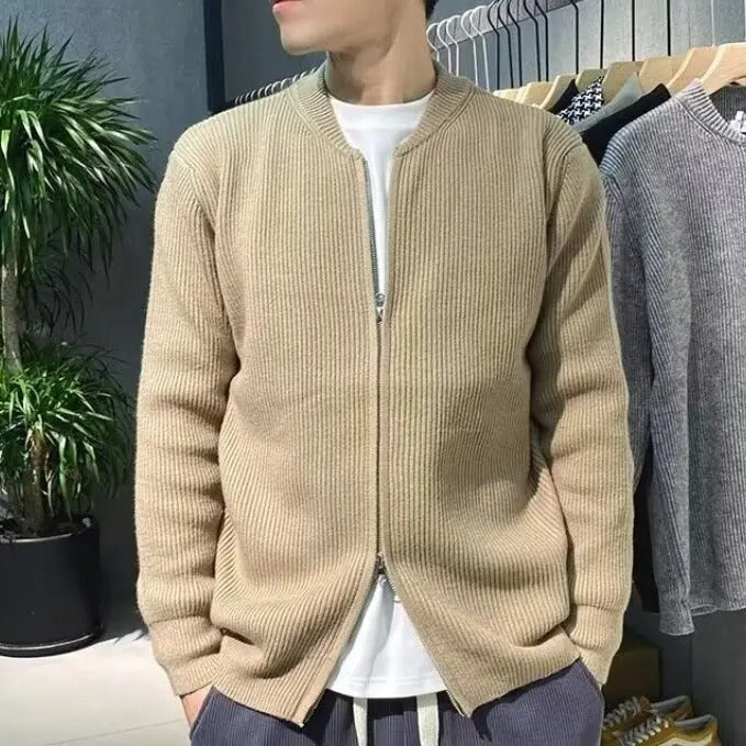 Heren Cardigan | Slimfit | Met Ritssluiting | Geribde structuur