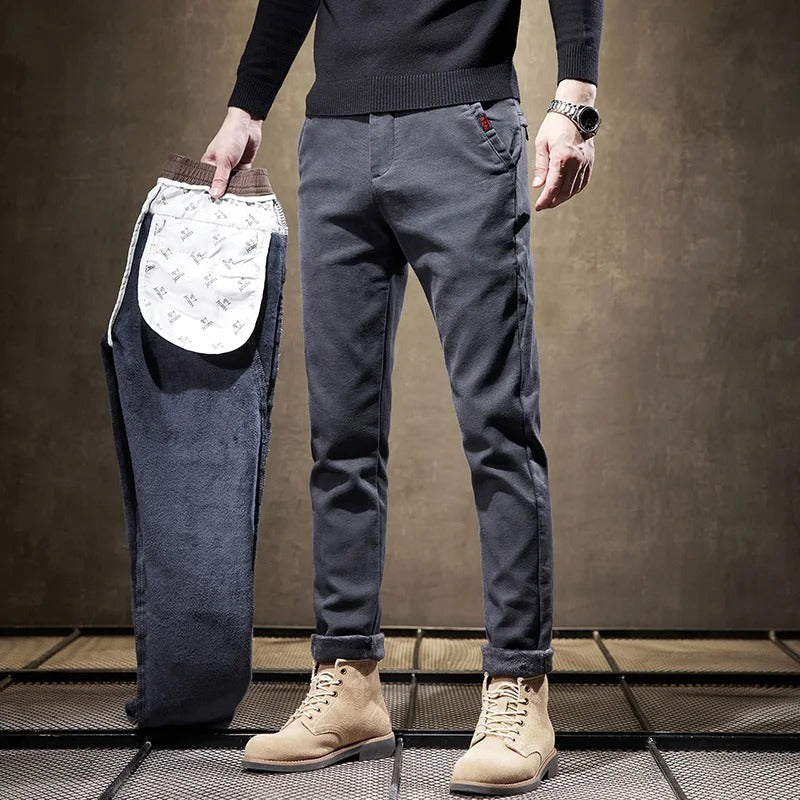 Heren broek | Fleece Gevoerd & Slanke pasvorm| Luxe & Casual