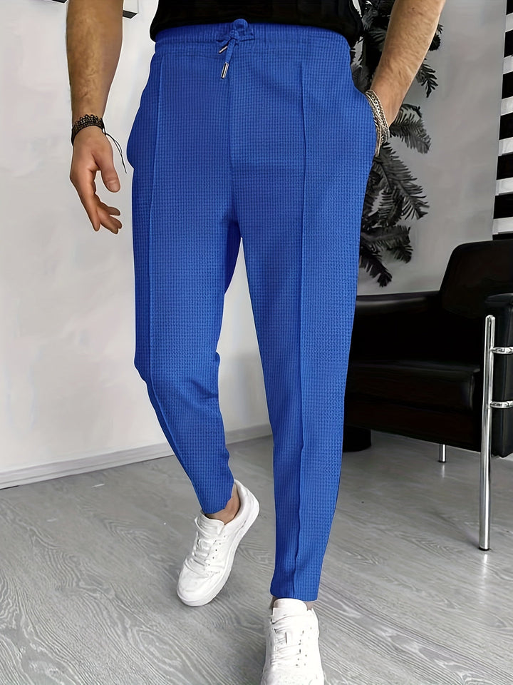 Heren Wafelpatroon Joggingbroek | Licht Stretch & Casual | Trekkoord Tailleband | Lente
