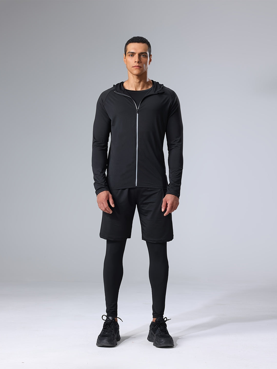 Heren Sportkledingset 4-Delig | Ademend & Sneldrogend | Skinny Fit | Effen Kleur