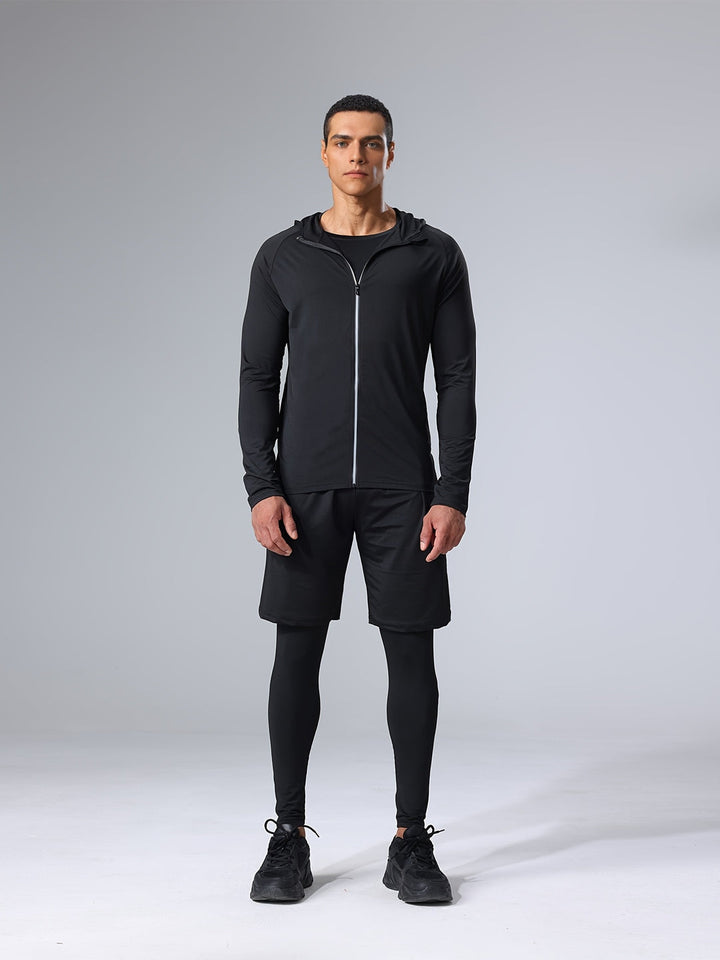 Heren Sportkledingset 4-Delig | Ademend & Sneldrogend | Skinny Fit | Effen Kleur