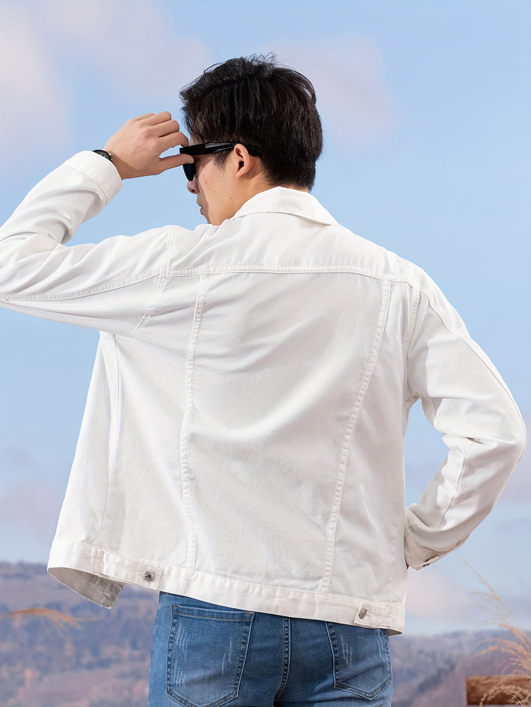 Heren Denim Jas | Premium  Katoen | Reverskraag & Borstzakken | Lente & Herfst