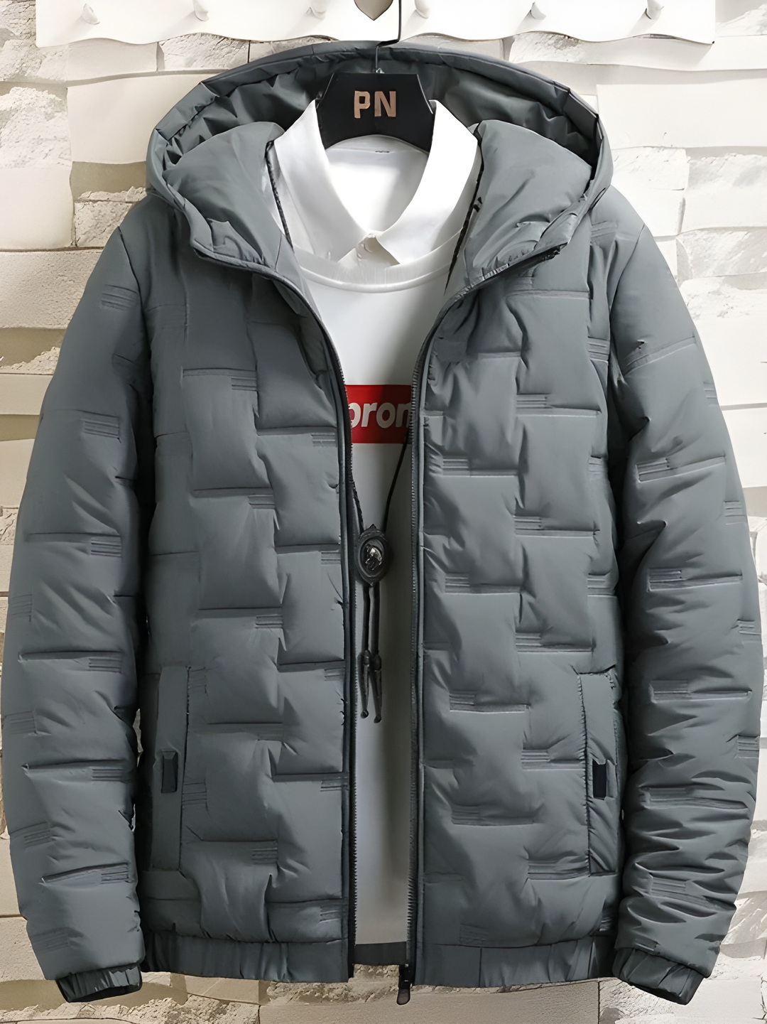 Winterjas Heren | Gewatteerde Pufferjas | Licht & Warm | Met Capuchon