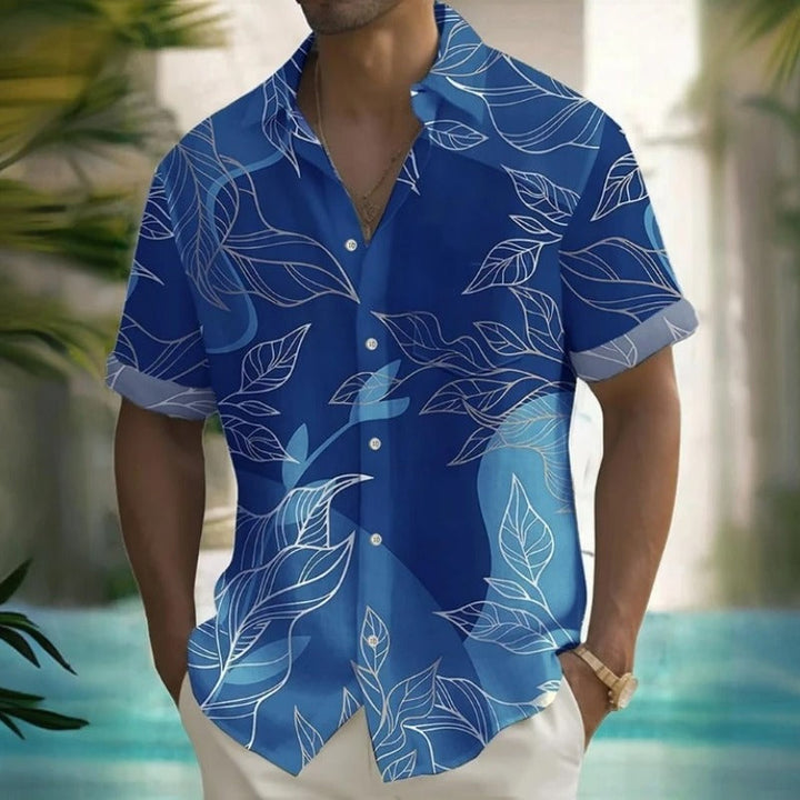 Heren Shirt | Korte Mouw | Tropical Palm Print | Zomer