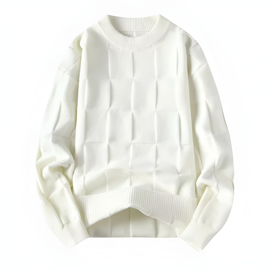 Truien Heren | Gebreide Trui met Subtiel Ruitpatroon