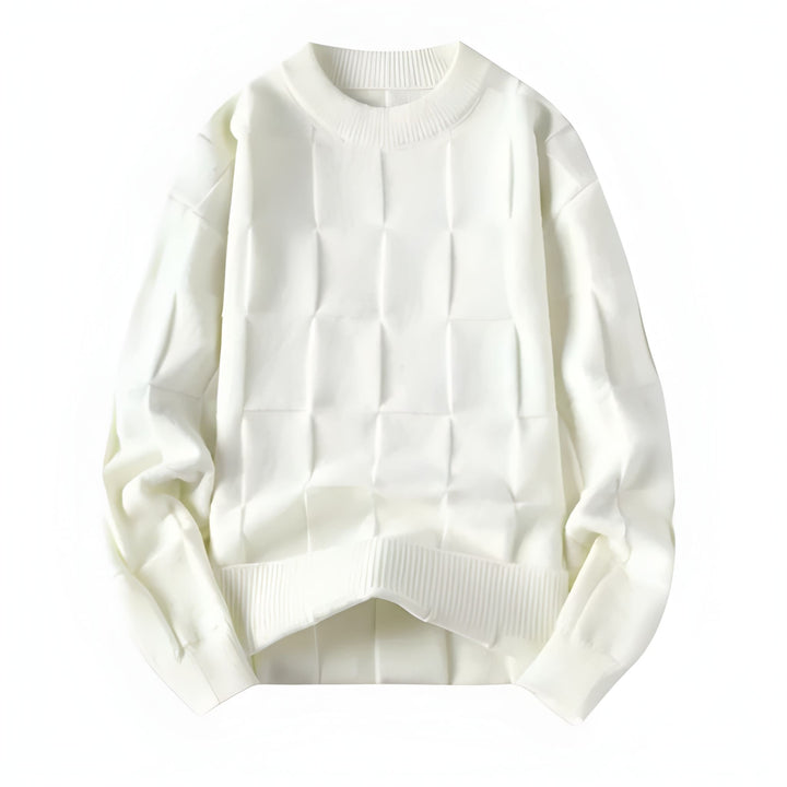 Truien Heren | Gebreide Trui met Subtiel Ruitpatroon