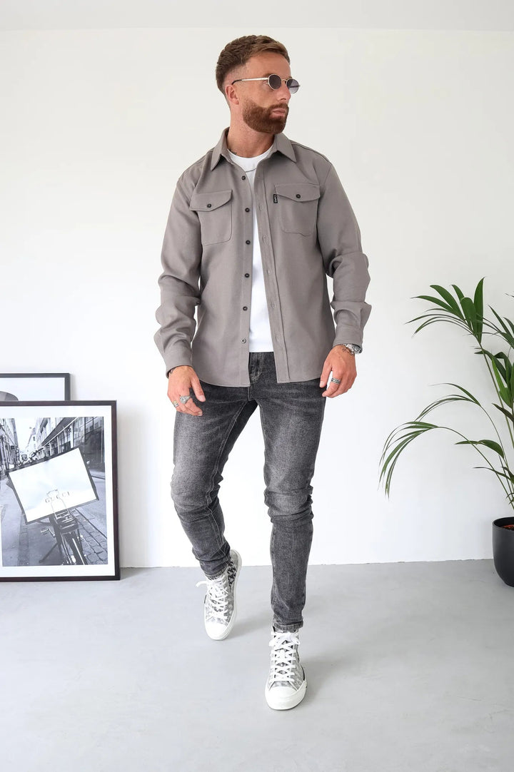 Piek stijl button down overhemd Jasje | Simon