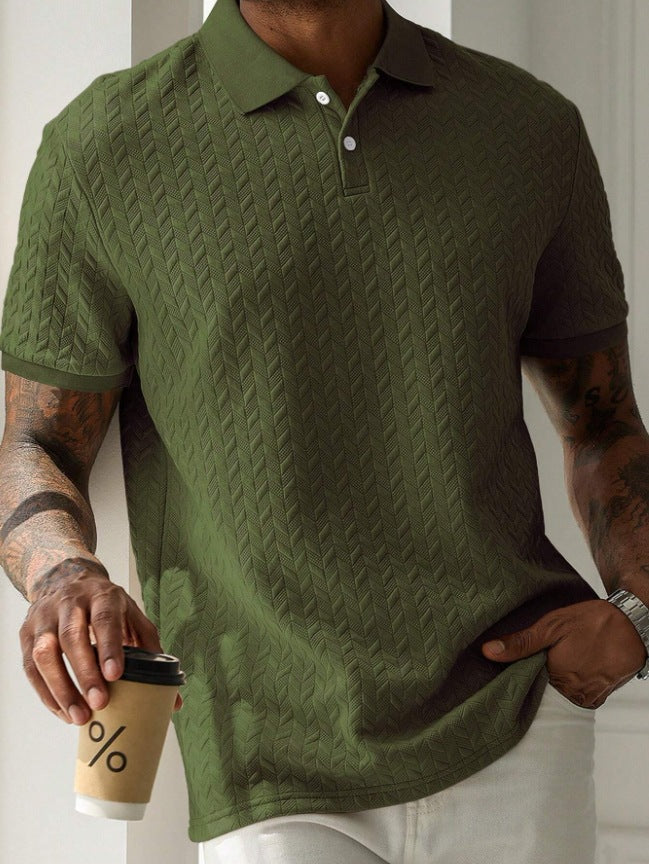 Heren Poloshirt | Korte Mouw & Unieke Textuur | Stijlvolle Kleding | Casual Fit
