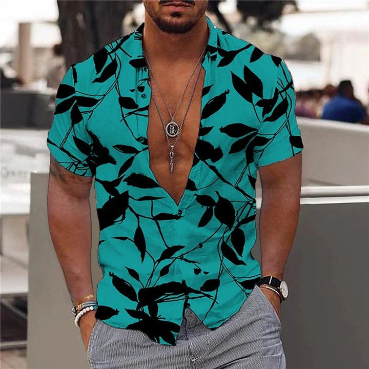 Heren Shirt | Korte Mouw | Tropical Print | Zomer