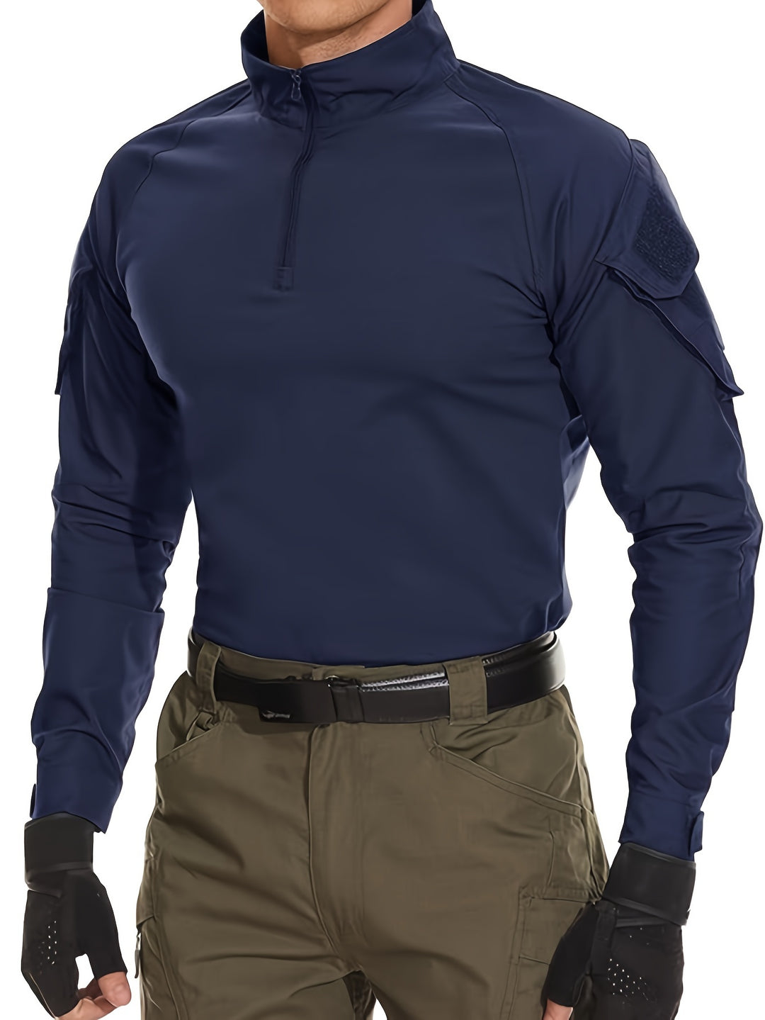 Herensportieve Rits-Jas | Lange Mouwen | Gebreid Slim-Fit | Effen Kleur
