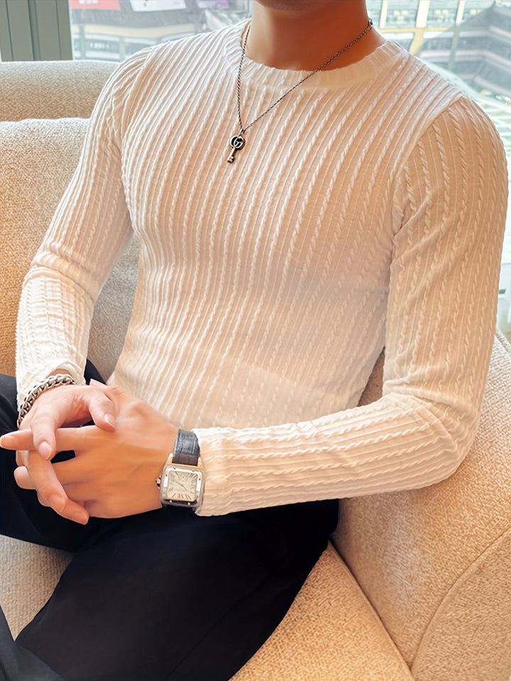 Heren T-shirt | Slim Fit & Stretch | Lange Mouwen | Voor Najaar & Winter