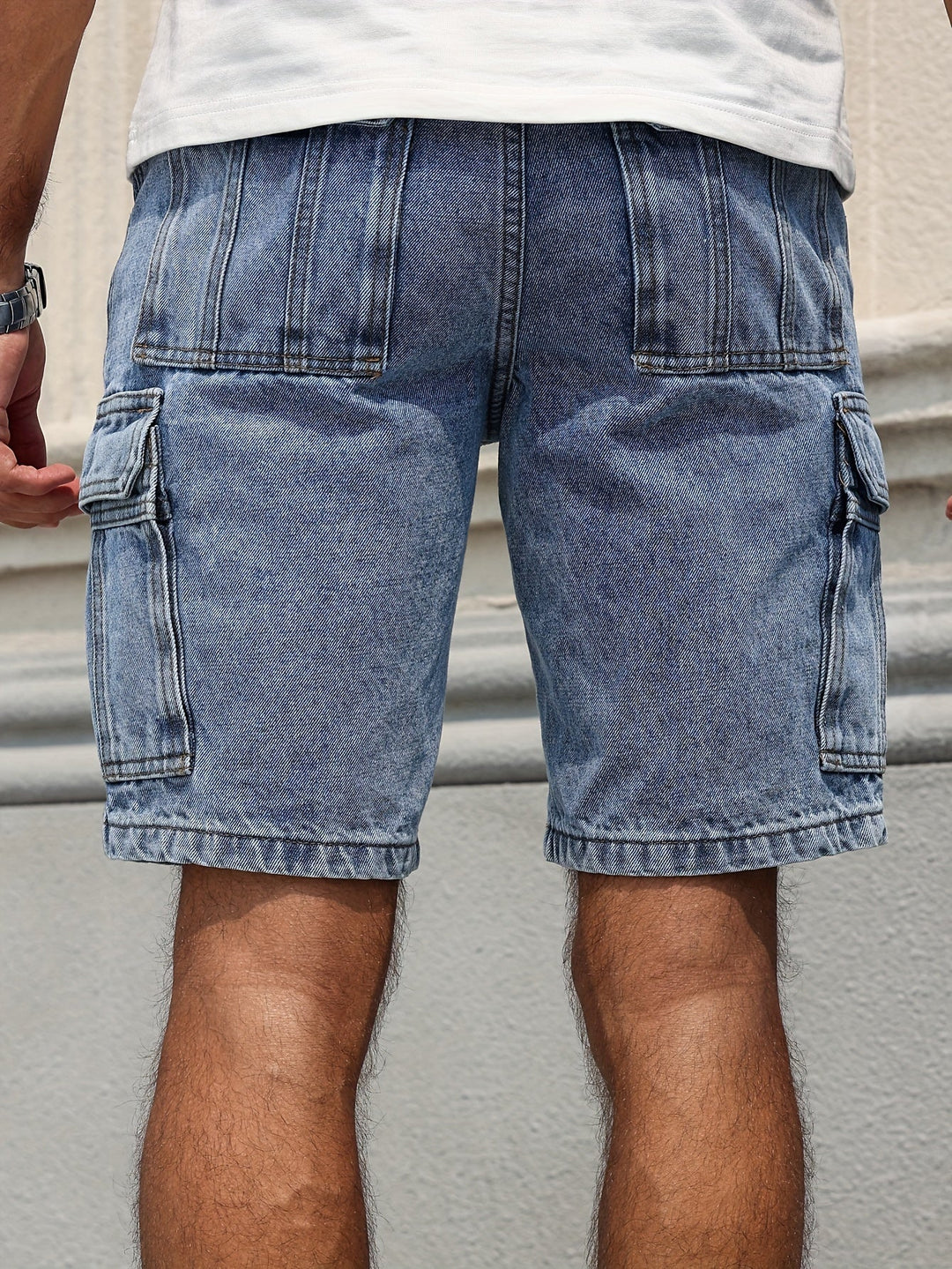 Heren Denim Shorts | Meerdere Zakken | Stijlvol & Casual | Zomer Werkkleding Blauw