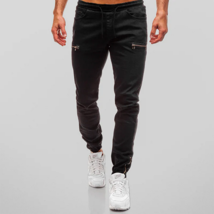 Heren Jogger Jeans | Stretch Denim | Slim Fit & Ritsdetails | Streetstyle Look