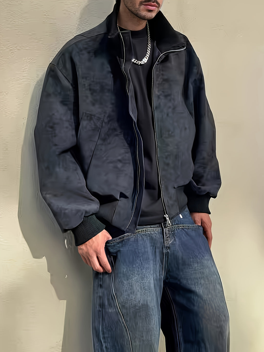 Heren Jas | Oversized Streetwear | Met Ritssluiting | Lente