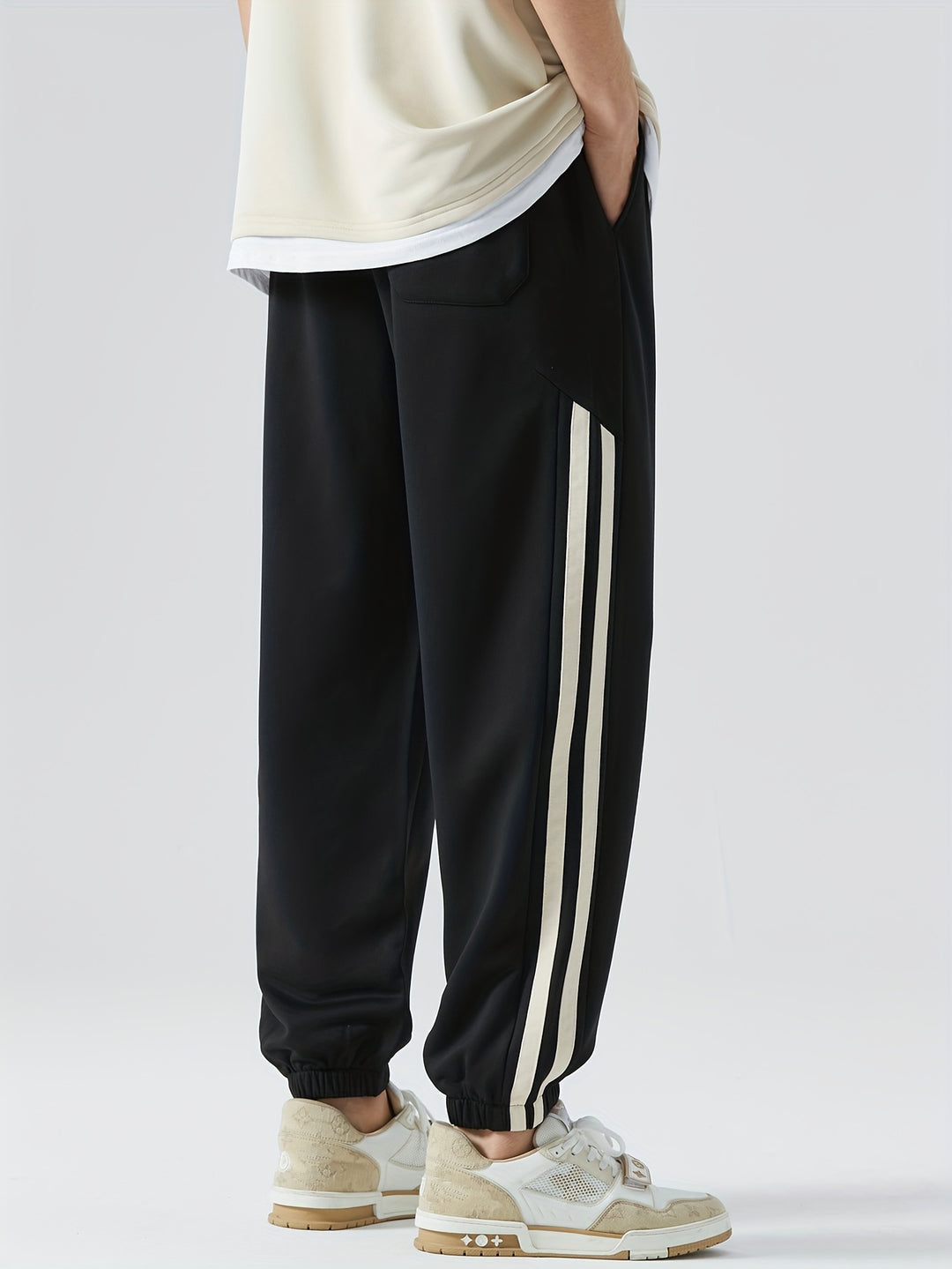 Heren Joggingbroek | Gestreept Ontwerp | Comfort Fit | Zijzakken