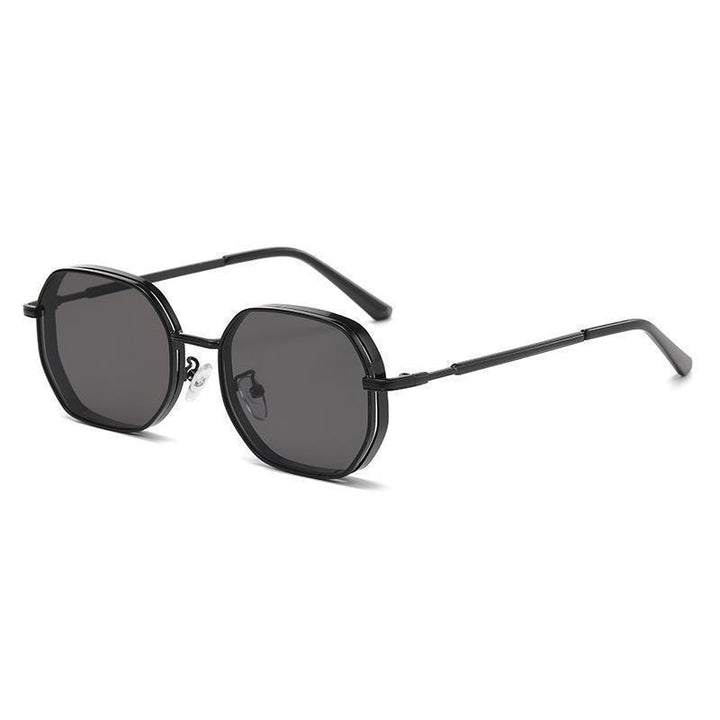 Heren Zonnebril | Hexagonaal Metalen Frame | Punk Stijl | Vintage & Uniek