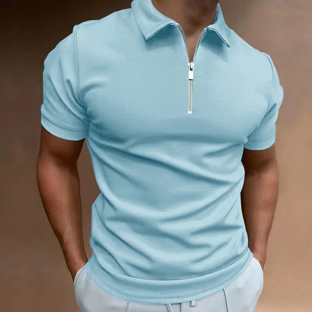 Heren Polo | Slimfit | Halve Rits | Zomer