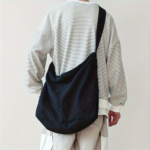 Heren Schoudertas | Canvas Crossbody | Verstelbare Brede Riem | Minimalistisch & Duurzaam