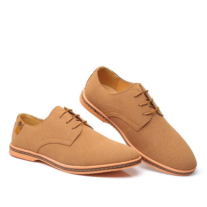 Heren Oxford Schoenen | Suède Look | Stijlvol & Comfortabel | Vetersluiting & Gripzool