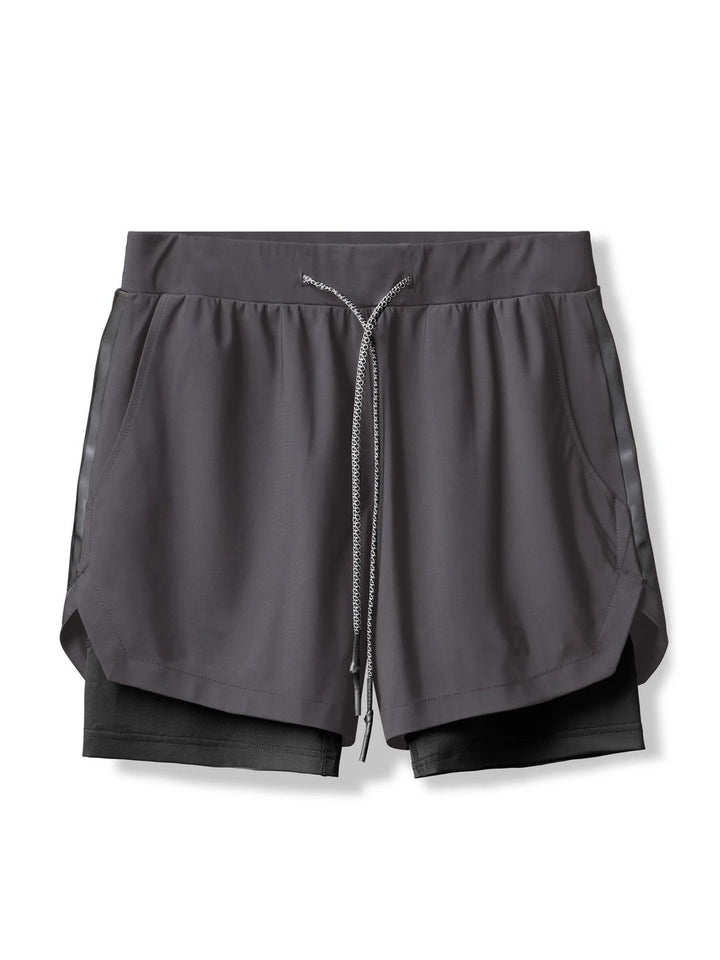 Heren 2-in-1 Dubbellaagse Korte Broek | Licht Elastisch & Sportief | Zomer Work-outs