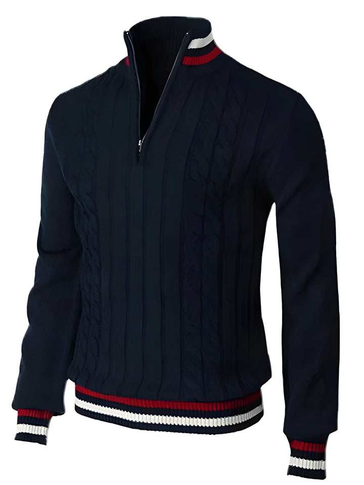 Heren Trui | Colrits & Slim Fit | Chunky Gebreid Design | Polyester