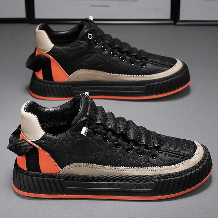 Heren Sneakers | Contrasterende Zool & Bold Design | Luxe Streetstyle | Synthetisch Leer