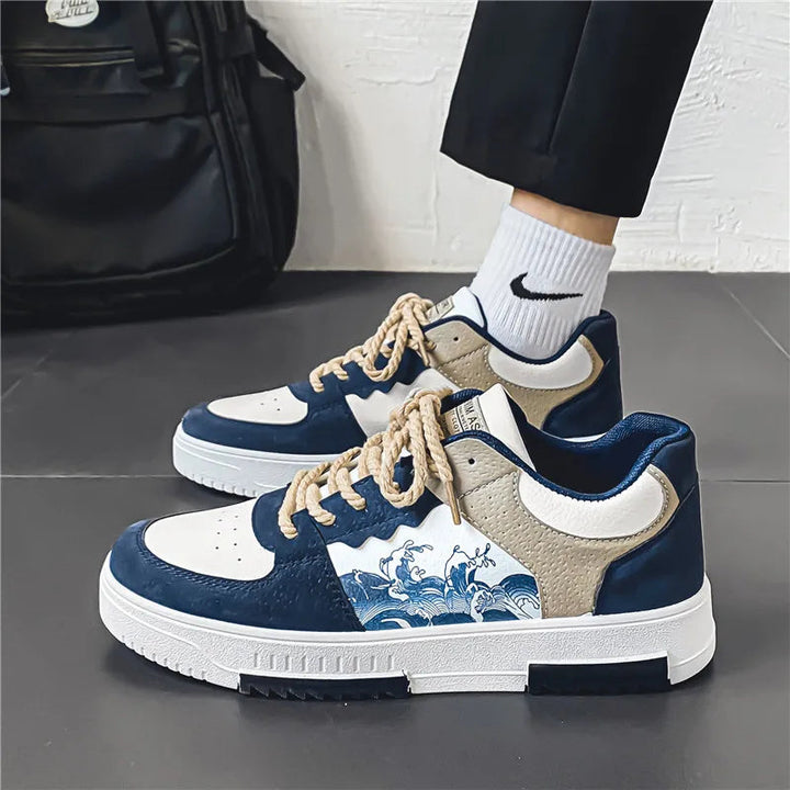 Heren Sneakers | Ademend & Comfortabel | Platte Zool & Vetersluiting | Sportief & Casual
