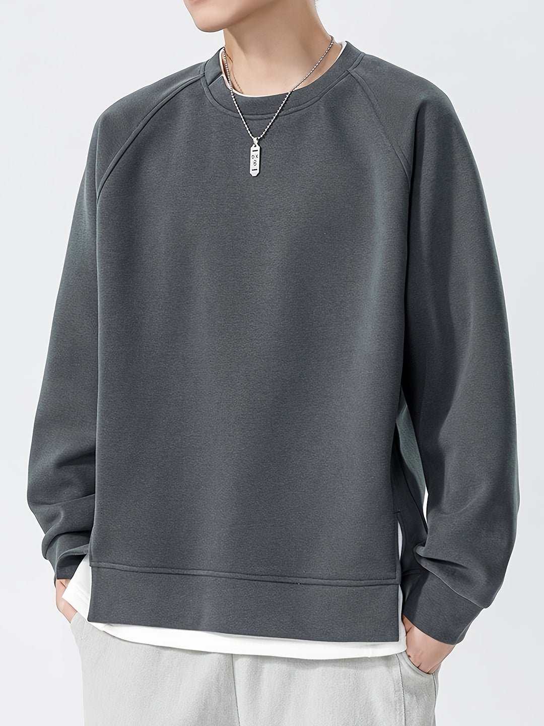 Heren sweatshirt | Ronde Hals | Stijlvolle Print | Lange Mouwen