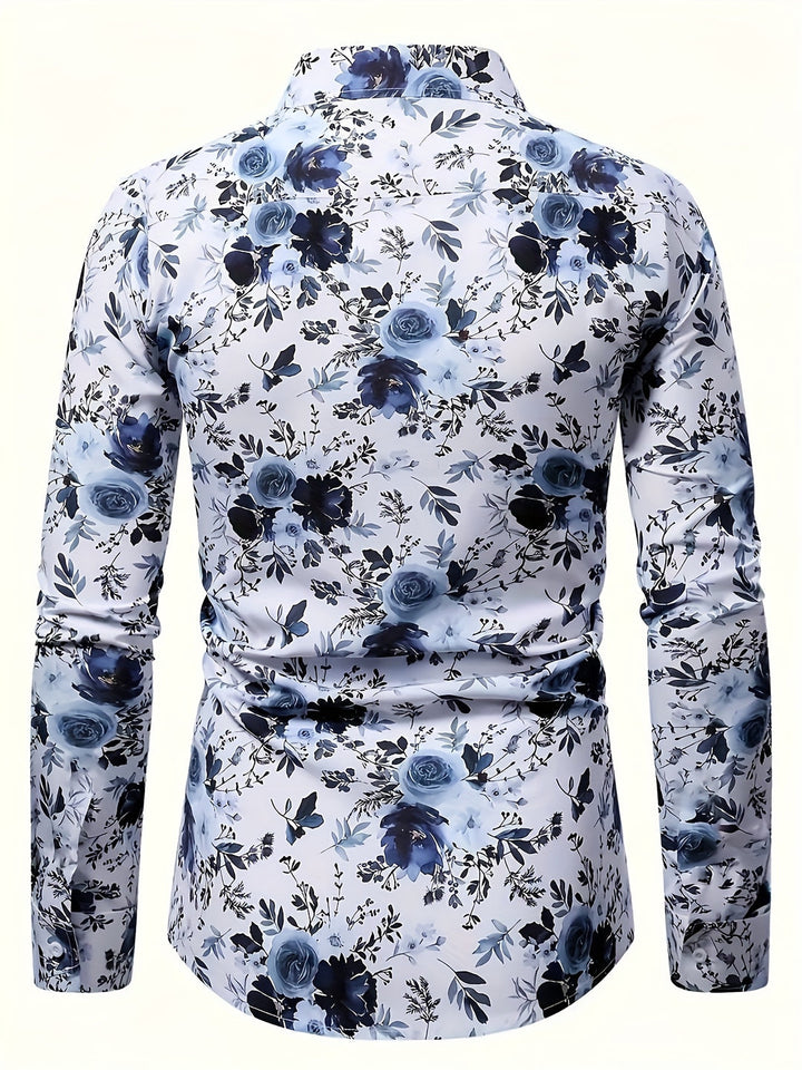 Heren Overhemd | Bloemenprint | Lichtgewicht & Comfortabel | Lange Mouw & Kraag