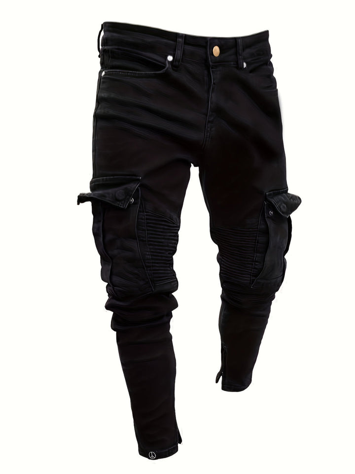Trendy Cargo Broek Voor Heren | Veel Zakken & Ritssluiting | Stretch Denim & Normale Pasvorm