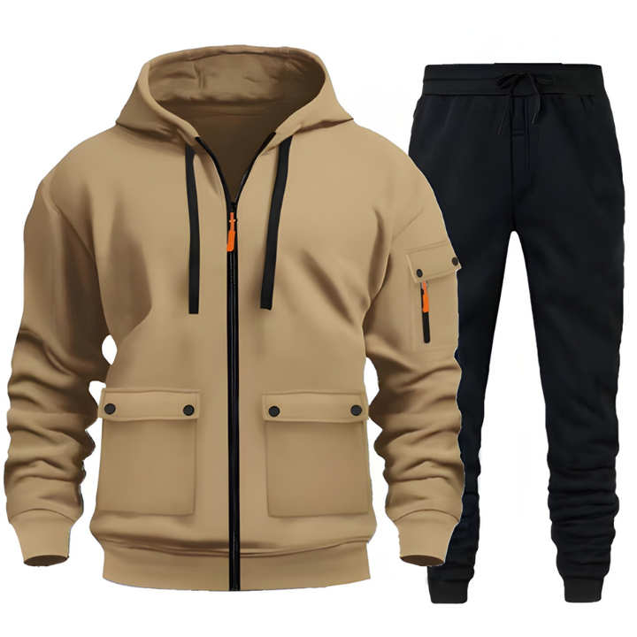 Heren Set | Sportieve Hoodie & Joggingbroek | Functionele Zakdetails |  Warm Kleding