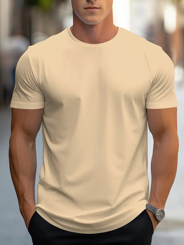 Heren T-Shirt | Effen Kleur & Ronde Hals | Los Model Streetwear | Polyester