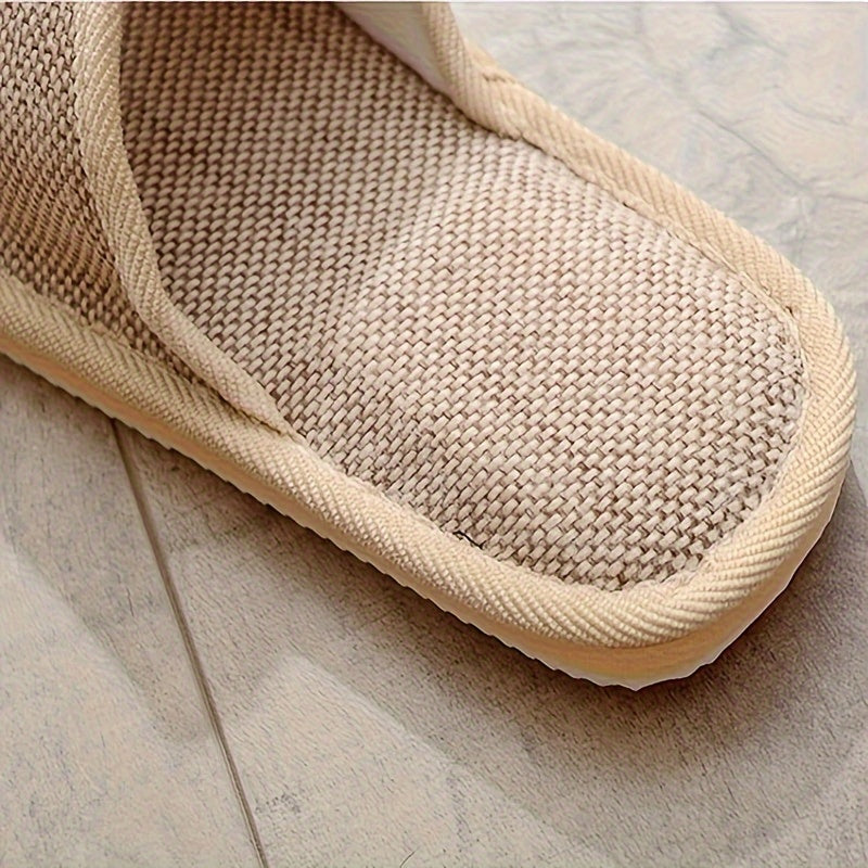 Heren Pantoffels | Comfortabel & Ademend | Voor Binnen | Linnen & EVA