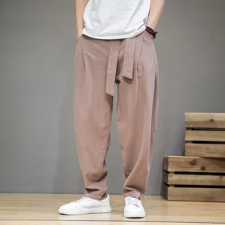 Heren Broek | Wijde Pijpen | Met Tailleband | Zomer