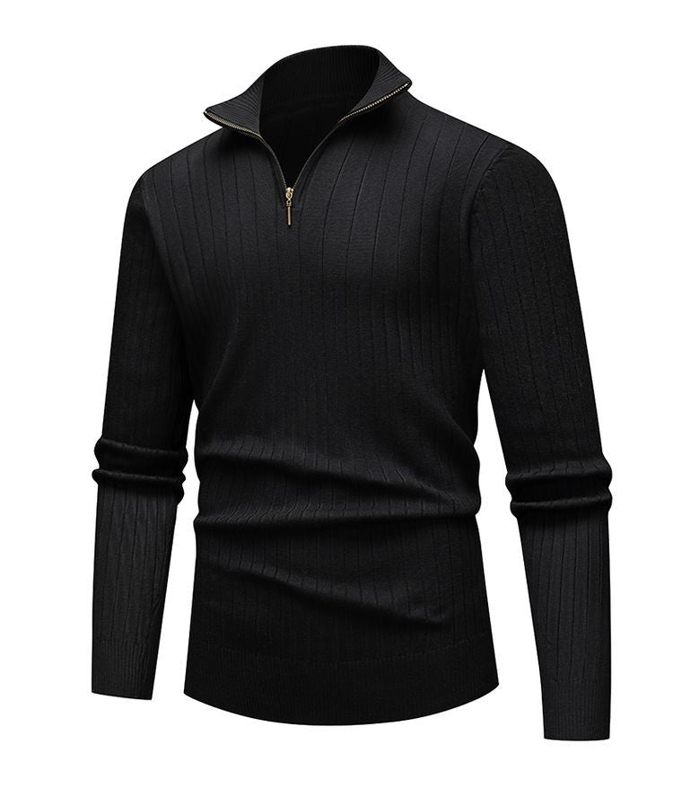 Heren Gebreid Shirt | Half-Zip Kraag | Warme Twisted Knit | Herfst/Winter | Polyester