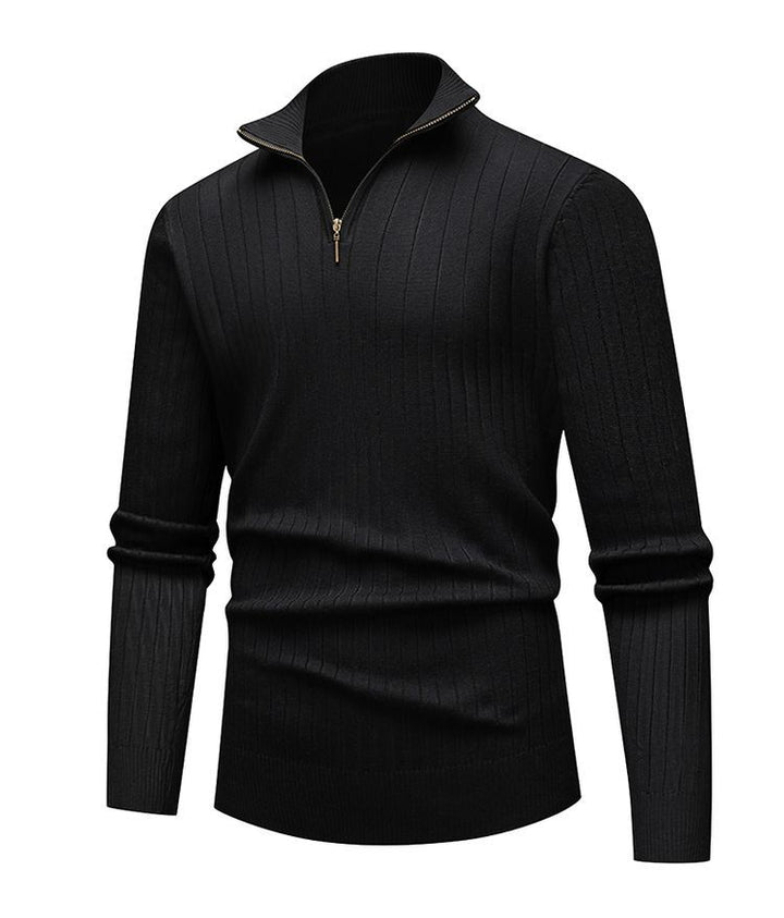 Heren Gebreid Shirt | Half-Zip Kraag | Warme Twisted Knit | Herfst/Winter | Polyester