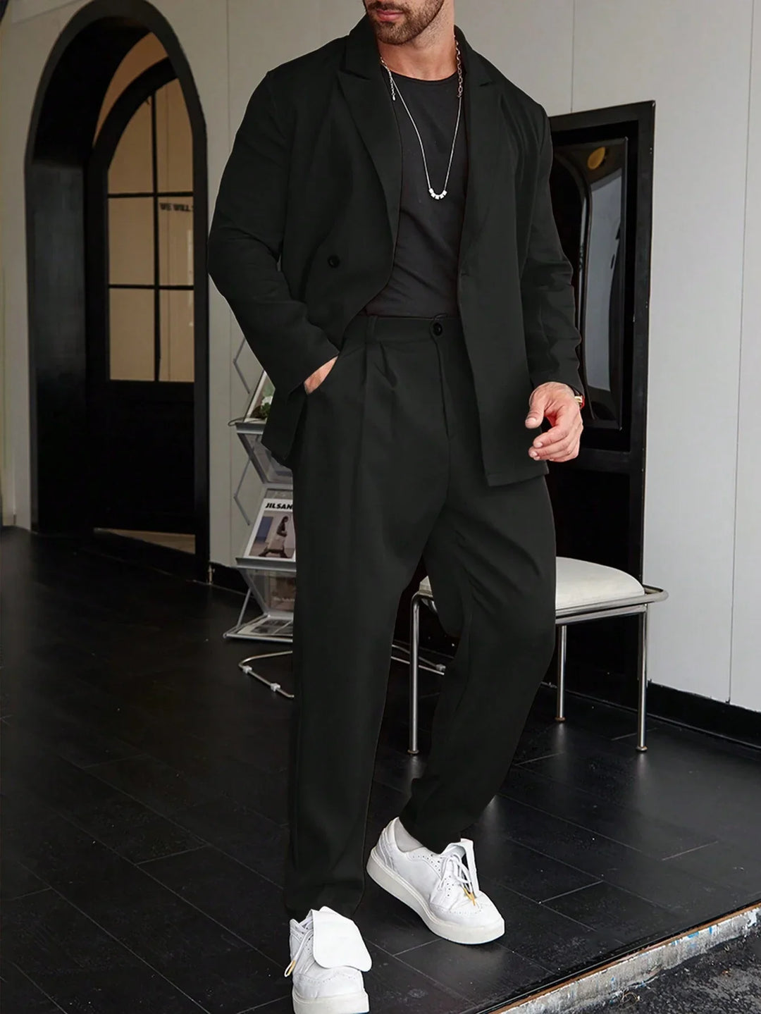 Heren Pak | Slim Fit 2-Delig | Single Breasted & Peak Lapel | Tailored Blazer & Pantalon