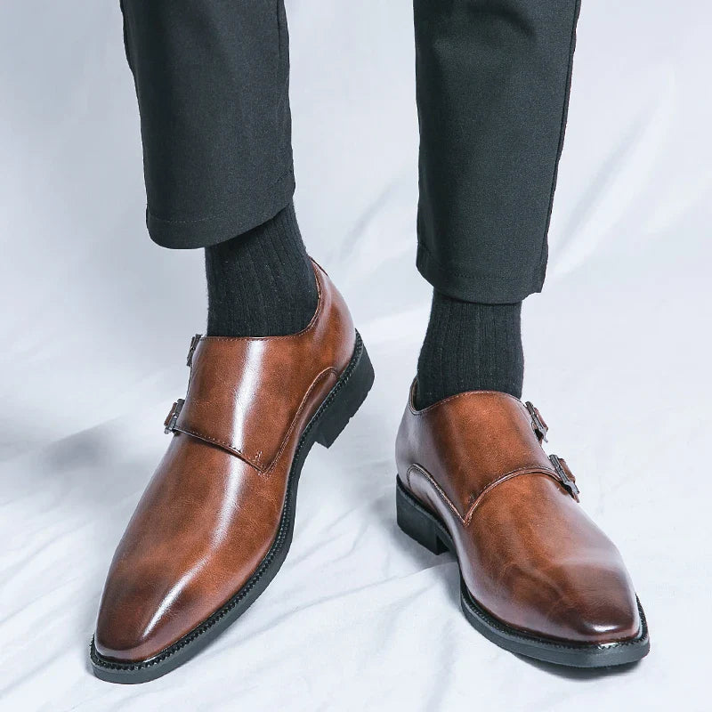 Heren Leren Schoenen | Dubbele Monkstrap | Comfort | Elegante Look
