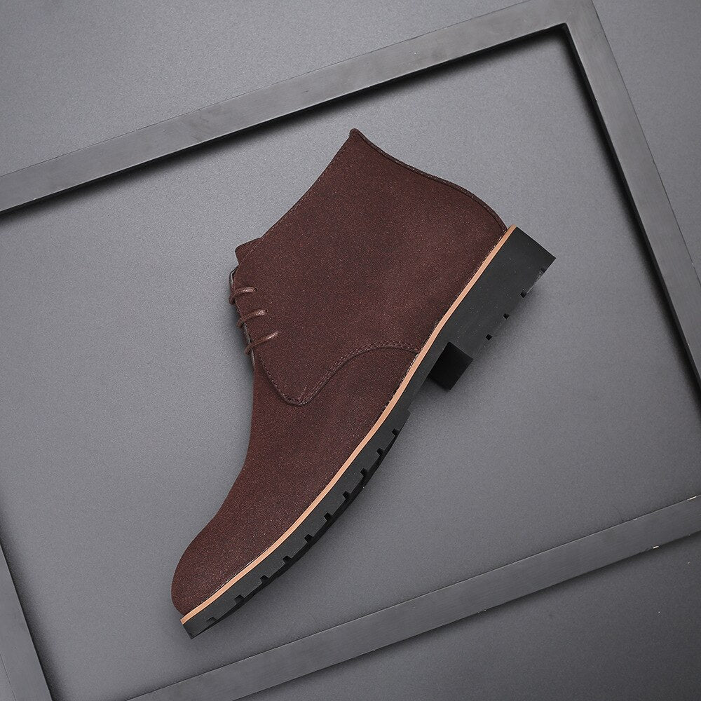 Heren Boots | Suède Look | Enkelhoog & Casual Verfijnd | Antislip Zool