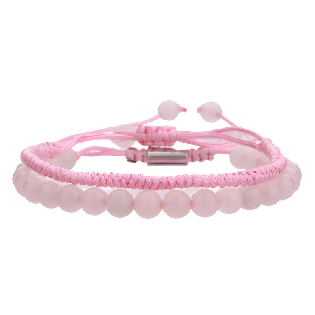 Heren Armbandenset | Dubbellaags Touw & Zwarte Onyx | 2-delig | Sportieve Stijl