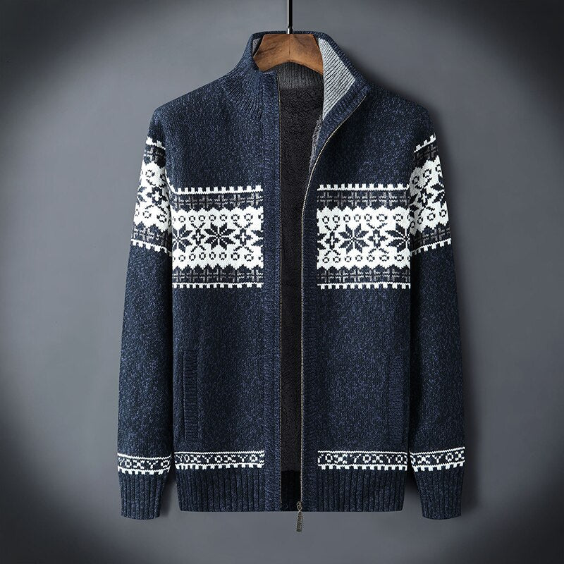 Trui Heren | Gebreid Vest met Rits | Klassiek Design | Warme Textuur